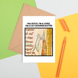 Cartão de felicitações engraçado de arte medieval
