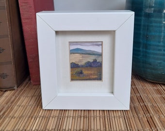 Original Gouache Landscape Painting - Framed Miniature