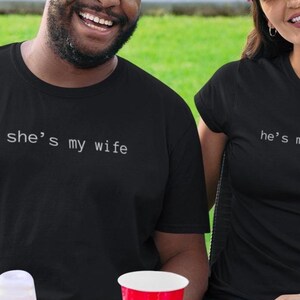 Comfort Colors® Funny Hubby + Wifey matching shirts, sarcastic couple shirts, Anniversary gift for husband/wife, couple outfit 5th 10th 20th