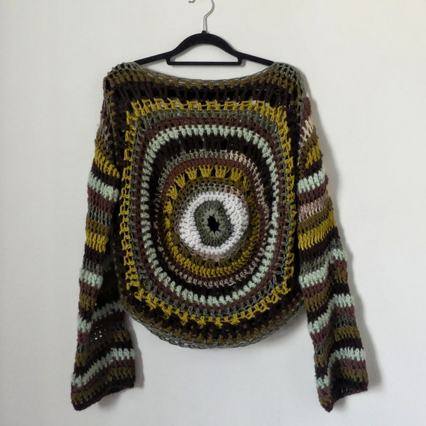 eye fairycore crochet sweater