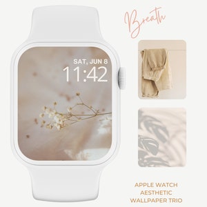 Sfondo minimale per Apple Watch, quadrante estetico, sfondo estivo, sfondo grazioso per smartwatch, quadrante Apple Watch, schermo neutro