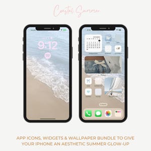 Coastal Summer App Icons, Widgets & Wallpapers, iPhone Home Screen customization, includes guide