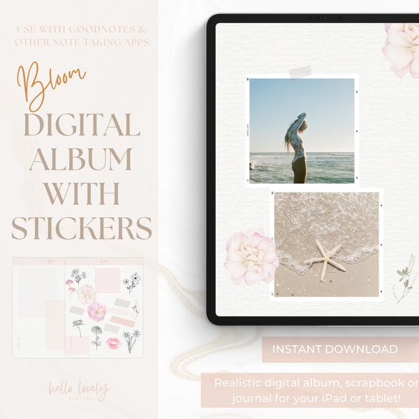 Digital Photo Album, Memory Book, GoodNotes Scrapbook, Mother's Day Album, iPad Photo Album, Minimalist Journal, Aesthetic Digital Stickers