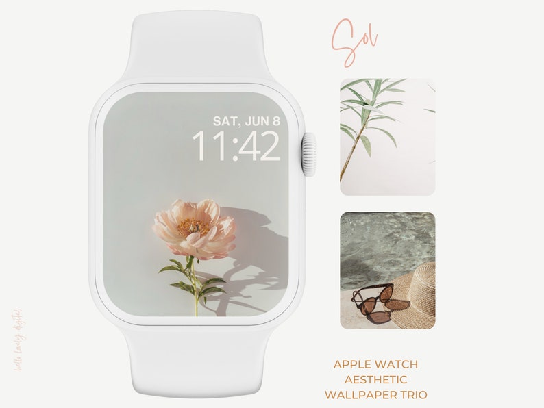 Minimal Apple Watch Wallpaper, Aesthetic Watch Face, Pretty Smartwatch