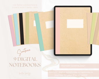 ミニマルデジタルノートセット、GoodNotes用ハイパーリンクジャーナル、iPad用バレットジャーナル