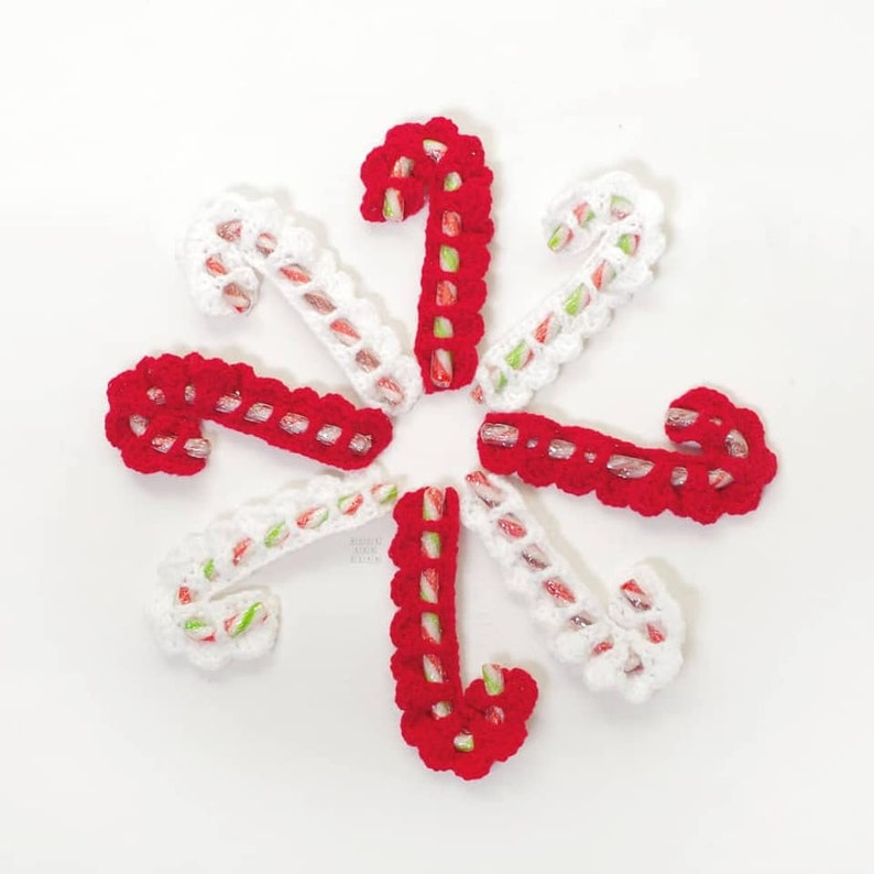 PDF PATTERN Crochet Candy Cane Holder Christmas Ornament U.K and U.S ...