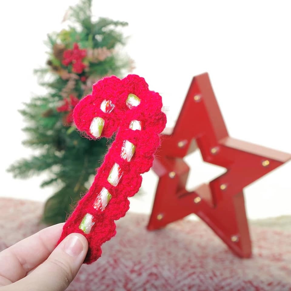 PDF PATTERN Crochet Candy Cane Holder Christmas Ornament U.K and U.S ...