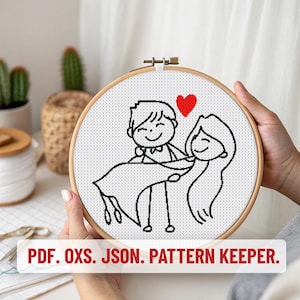 Hochzeit kleines Kreuzstichmuster, Herz Kreuzstich PDF. Moderner einfacher Kreuzstich, Valentinstag Kreuzstich, Musterbewahrer