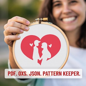 Valentine small cross stitch pattern, Heart cross stitch PDF. Modern simple cross stitch, Valentine’s Day Cross Stitch, pattern keeper