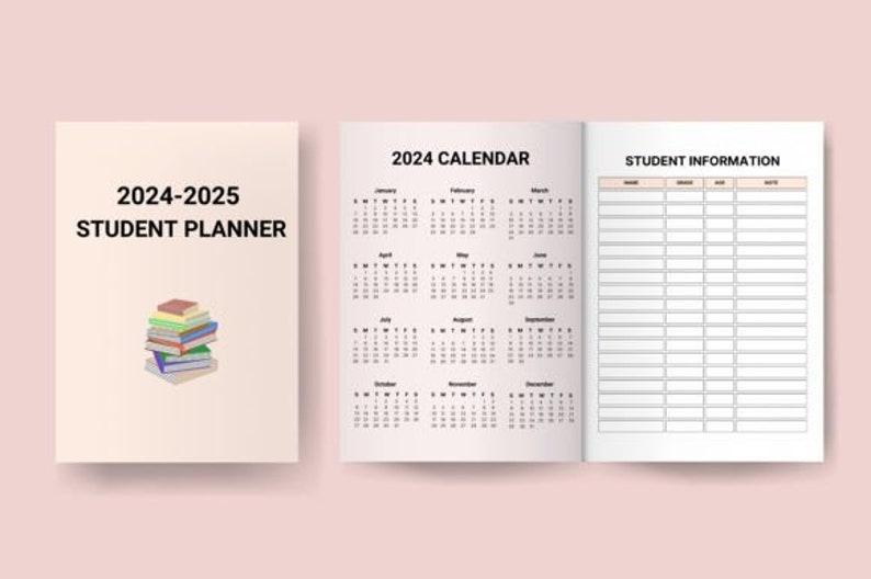 Editable 20242025 Student Planner Canva Template, KDP Student Planner