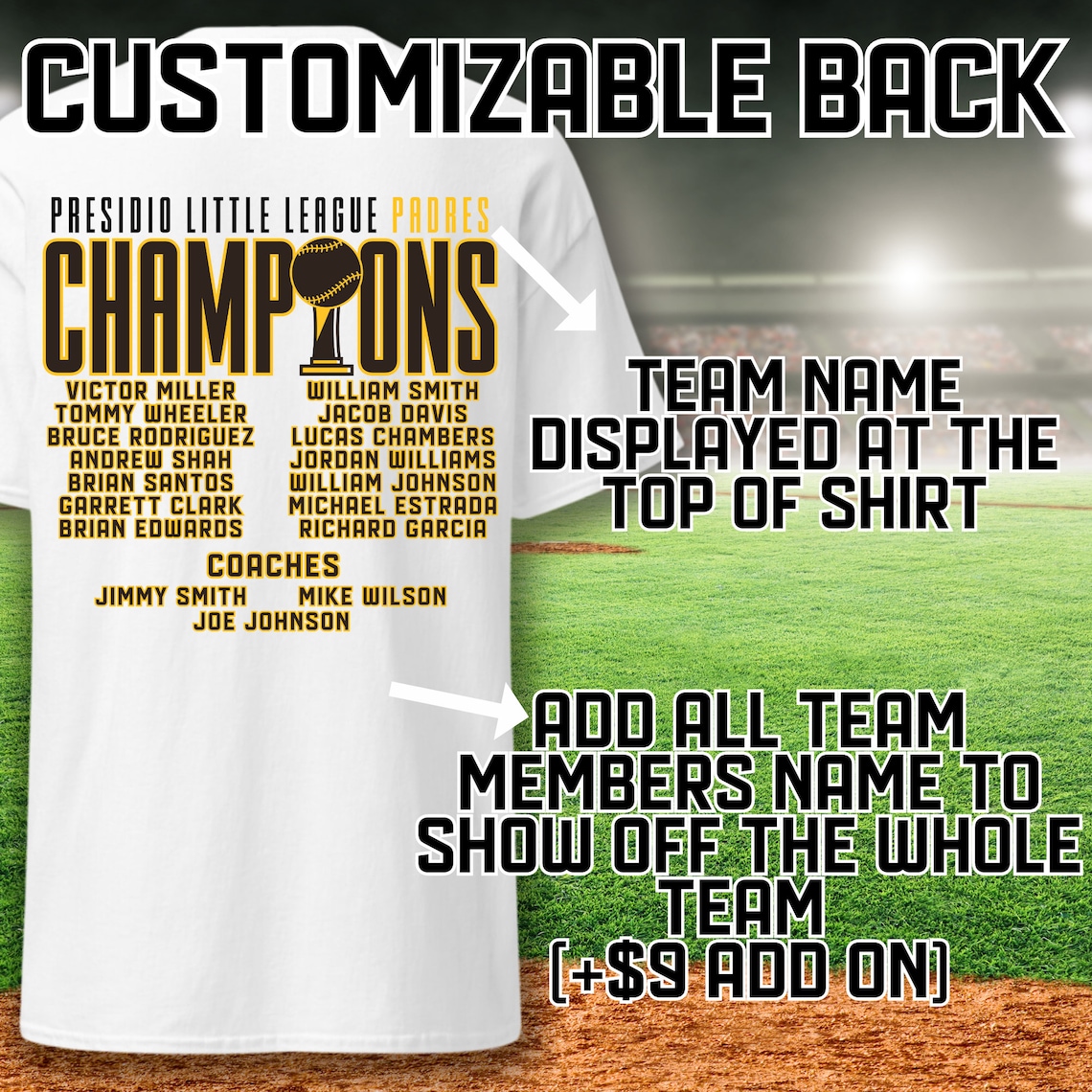 Custom Little League Champions Tshirt Little League Team Etsy
