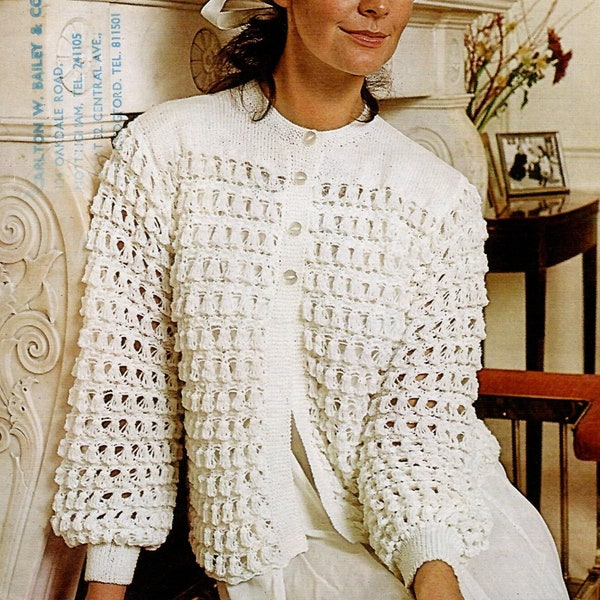 Ladies BedJacket 4 Ply Knitting Pattern PDF Digital Instant Download 32-42"