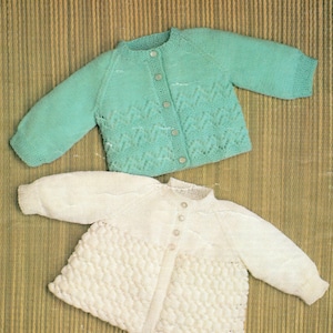 Baby Cardigan and Matinee Jacket 3 Ply 12-20&quot; Vintage Knitting Pattern PDF Instant Download English Only
