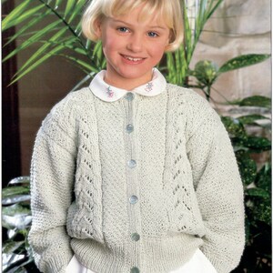 Children Girls Boys Cardigan DK Vintage Knitting Pattern PDF Instant Download 22-32&quot; 56-81 cm English Only