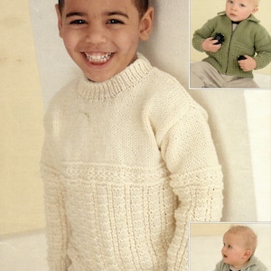 Aran Knitting Pattern: Children's Sweater Jacket (PDF Download in English Only)