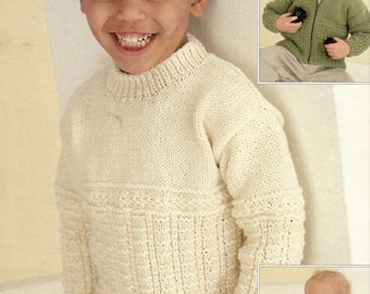 Aran Knitting Pattern: Children's Sweater Jacket (PDF Download in English Only)