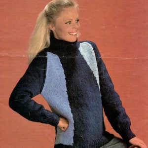 Ladies Women Sweater Jumper Cloudsoft Knitting Pattern PDF Digital Instant Download to fit bust 32-40in 81-102cm English Only