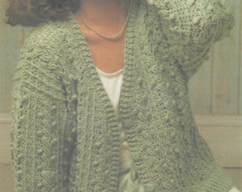 Ladies Crochet Cardigan DK Vintage Crochet Pattern PDF Instant Download