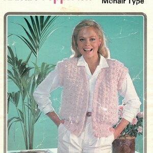 Ladies Women Mohair Waistcoat Vintage Knitting Pattern PDF Instant Download to fit 81-97cm 32-38&quot; English Only