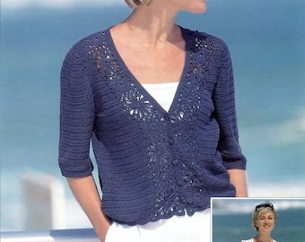 Ladies Crochet Waistcoat Cardigan Set 4 ply Crochet Pattern PDF Instant Digital Download 76-107cm 30-42 inch English Only