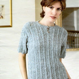 Ladies Women Top Vintage Knitting Pattern PDF Instant Download to fit 32-42&quot; 81-107cm English Only