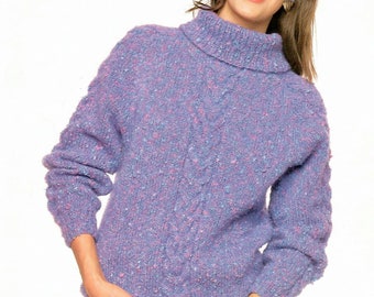 Ladies Polo Neck Sweater 76-102cm / 30-40" Vintage Knitting Pattern PDF Instant Download English Only