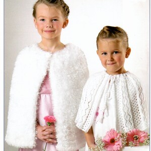 Child Cape Plain and Patterned DK Knitting Pattern Vintage PDF Instant Download 56 - 81 com / 22 - 32 in English Only