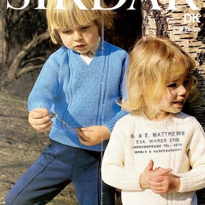 Children Raglan Sweaters V and Round Neck DK Vintage Knitting Pattern Pdf Instant Download 2 to 4 years English Only