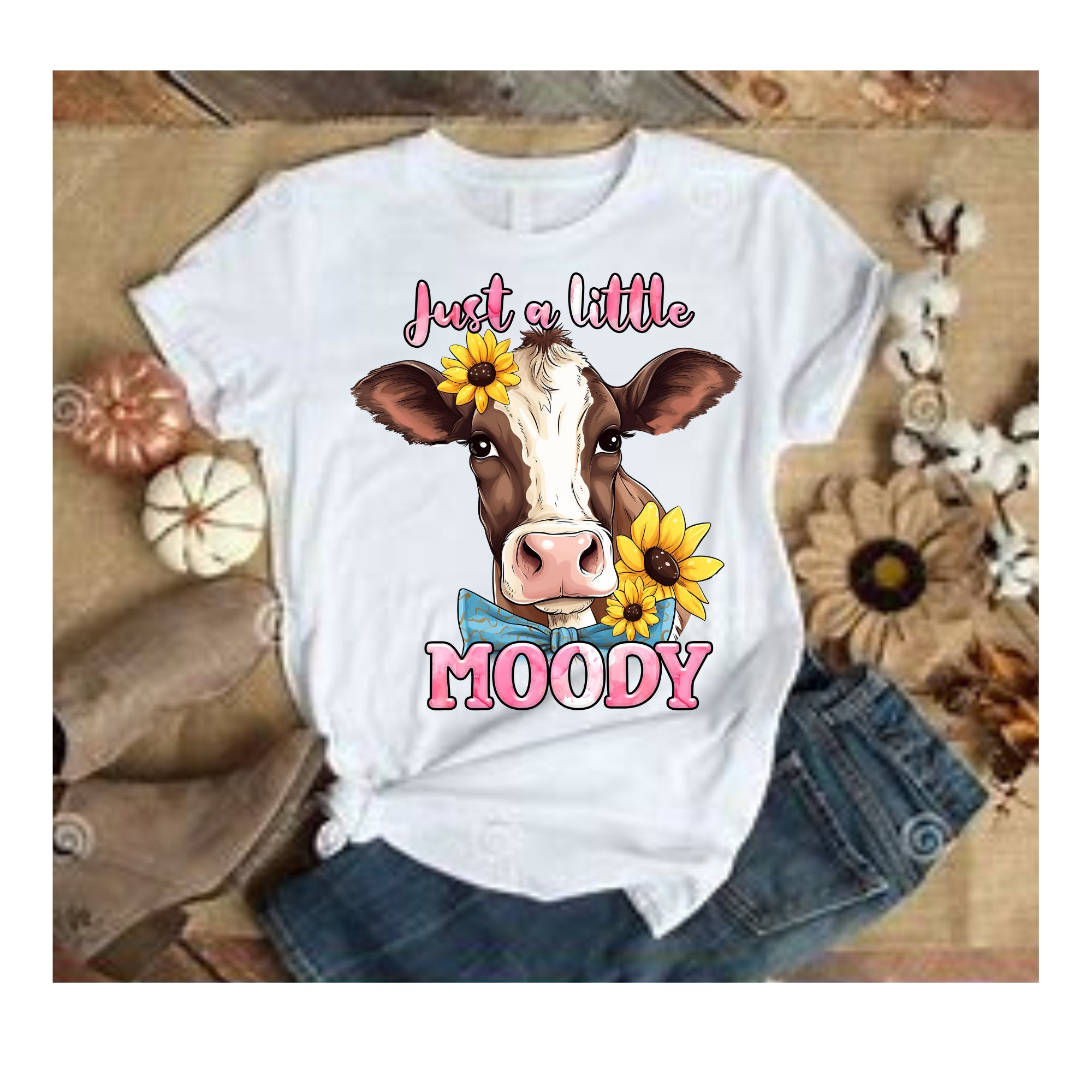 Women T-shirt, Cute Cow Shirt, Her T-shirt, Cow gift for her, Moody Cow T-shirt, Farmer T-shirt, Fashion T-shirt Tee