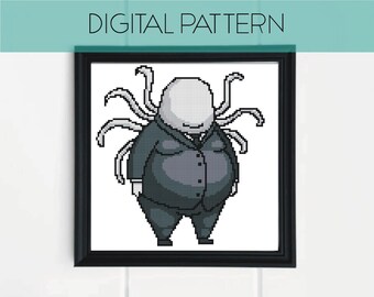 Padrão de ponto cruz do Slenderman: Pixel Art de Criptografia Engraçada (Padrão em PDF)
