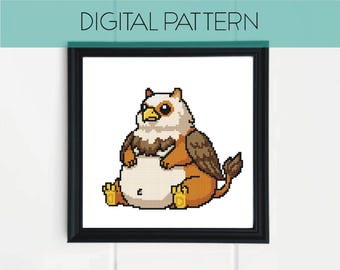Padrão de ponto cruz engraçado do Griffin: Pixel Art mitológico (padrão em PDF)