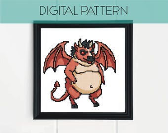 Padrão de ponto cruz do Diabo de Jersey: Pixel Art Críptico Engraçado (Padrão em PDF)