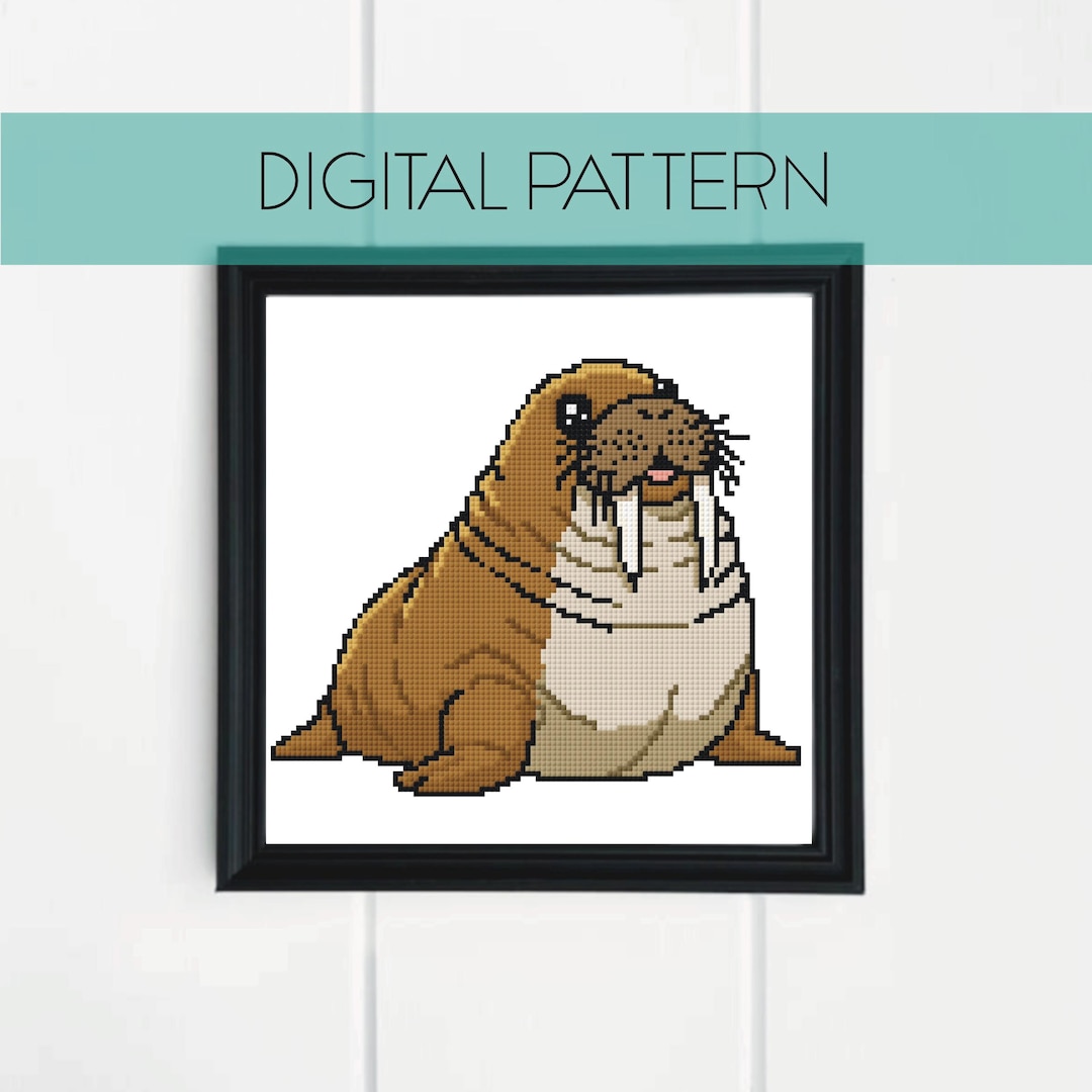 Pixel Walrus Model Walrus Cross Stitch Pattern: Funny Creature Pixel Art (PDF Pattern) - Etsy