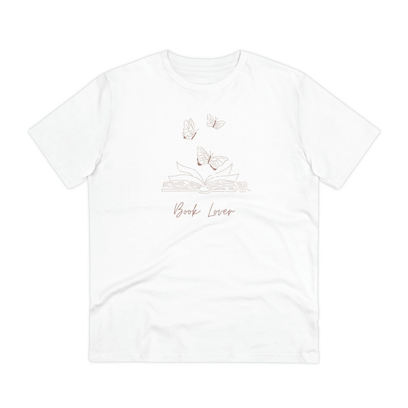 Book Lover, a unique custom made organic unisex Tee, cool streetwear for skate, yoga, mindfulness, mindful T-shirt for body and soul. zdjęcie 2