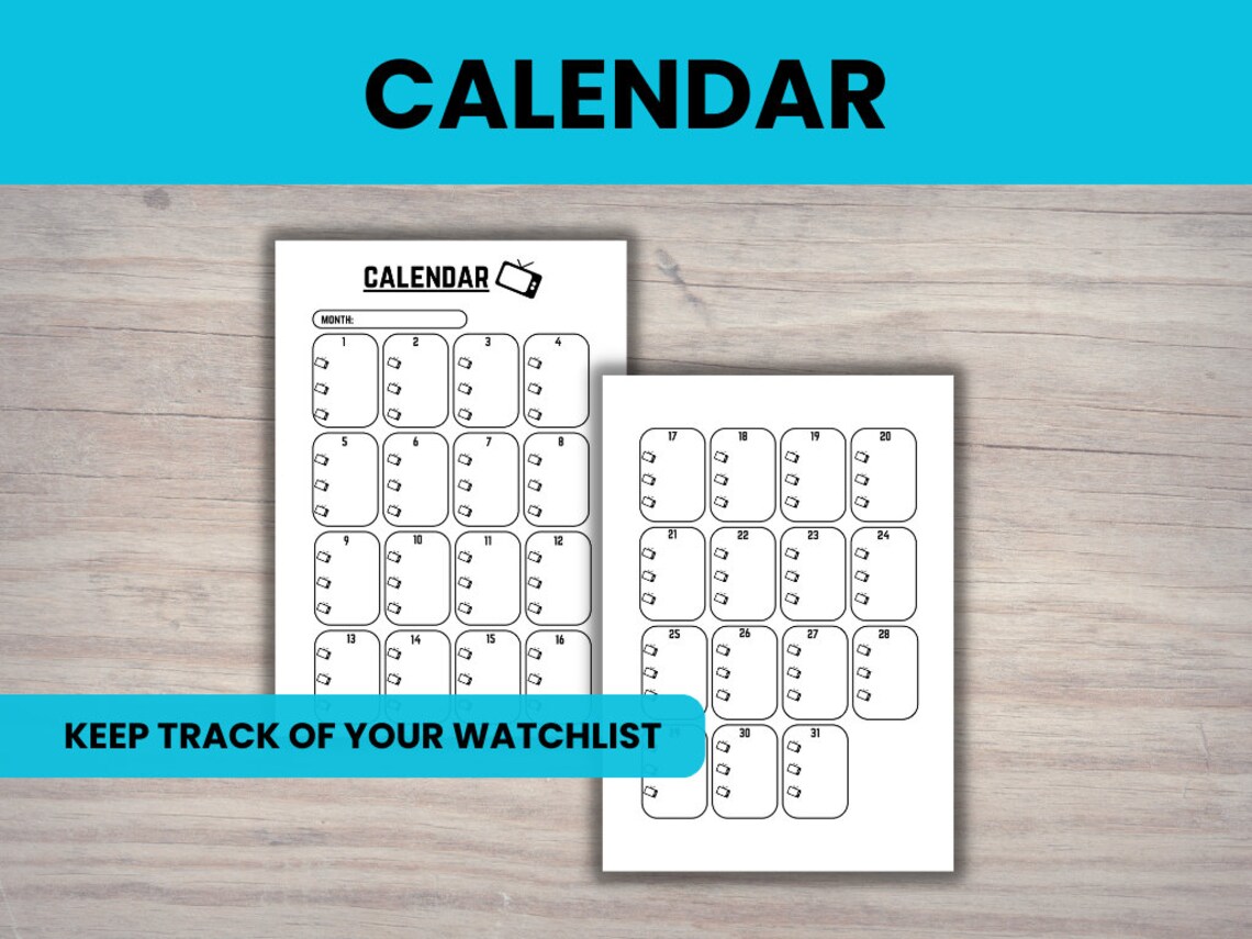 TV Show Tracker, Printable, TV Series Planner, Tv Show Journal, Tv ...