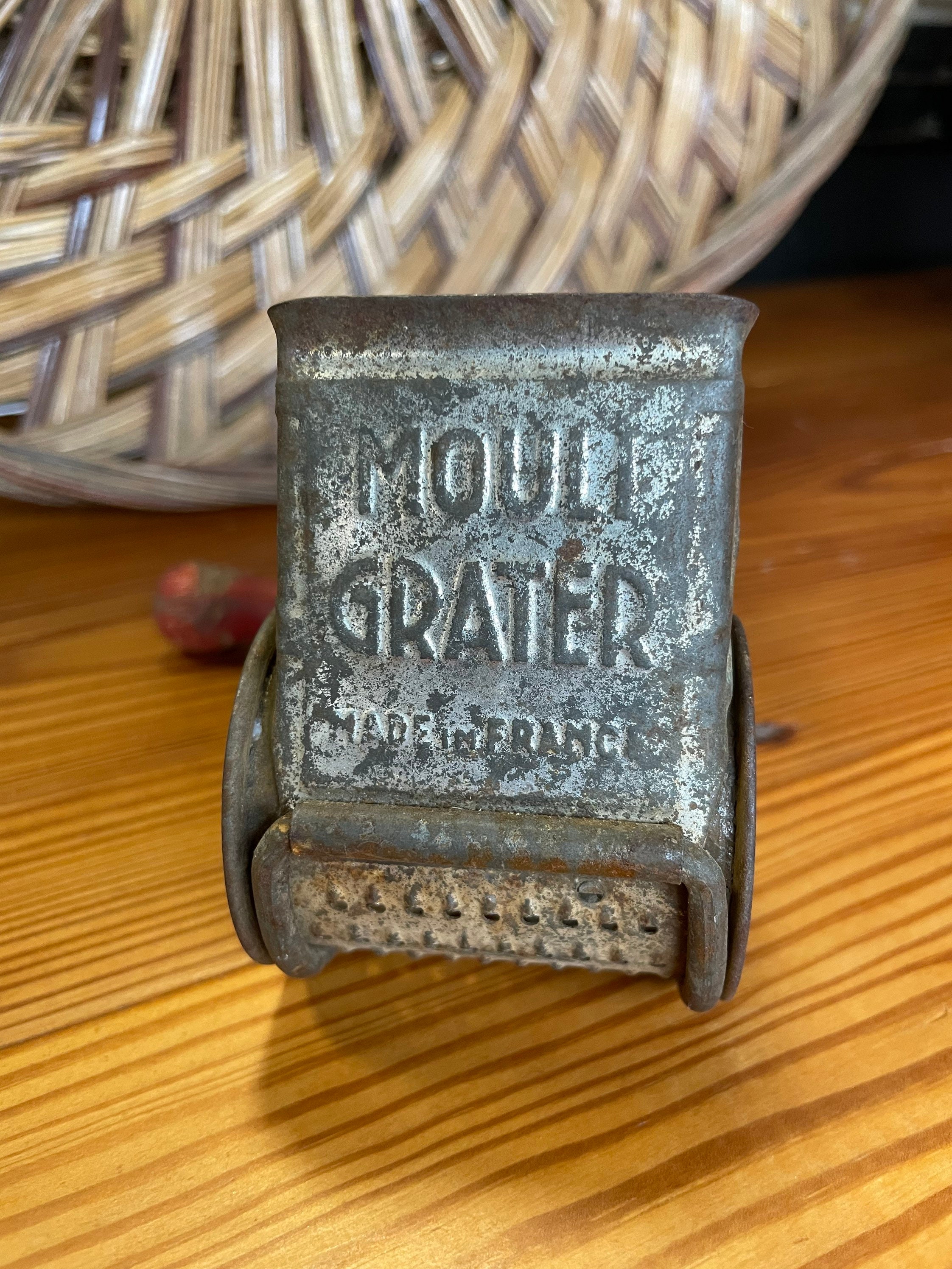 Vintage Mouli Grater Zester Tool Plastic Orange Brown Handle Cheese Made in  USA