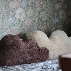 Poduszka Teddy Fluffy Cloud | Poduszka Faux Fur Cloud | Poduszka Sherpa Cloud | Poduszka Boucle Cloud Shape | Poduszka dekoracyjna do pokoju dziecięcego | Nordic Decor