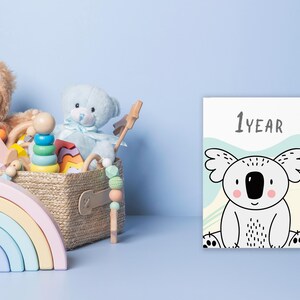 Cartes jalons Safari Baby | Accessoires photo mensuels pour bébés animaux de la jungle | Cartes de croissance imprimables pour bébé | Téléchargement numérique | Cadeau baby shower