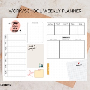 Digitaler Planer für Arbeit/Schule, undatiert, Goodnotes Ipad, Wochenplaner, Tagesplaner, iPad Planner, Notability Planner, DigitalIpad