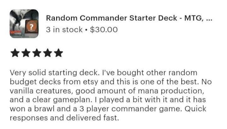 Mtg Random Commander Random Commander Starter Deck - MTG, Magic the Gathering, EDH - Etsy