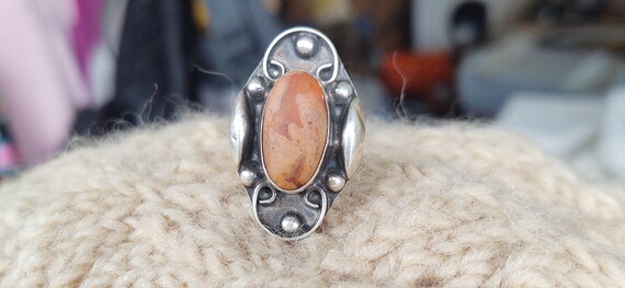 Sterling Silver and Fire Opal Statement Ring - image 3