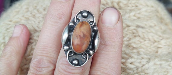 Sterling Silver and Fire Opal Statement Ring - image 2