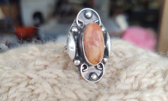 Sterling Silver and Fire Opal Statement Ring - image 1
