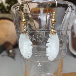 Handmade Otolith Fish Bone Earrings 24k Gold Ear Hooks
