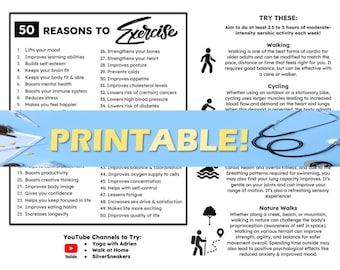 50 Reasons to Exercise & Types to Try - Patient Handout