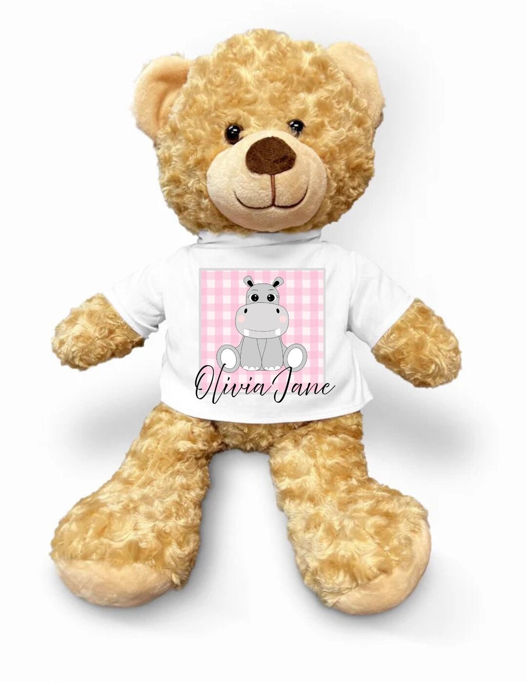 Adorable Teddy Bear Wearing Custom Name T-shirt, Baby Shower Gift ...