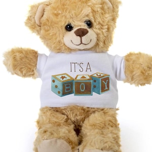 C&#39;est un ours en peluche d&#39;annonce de grossesse de garçon, cadeau de révélation de genre, cadeau de souvenir, cadeau de bébé garçon, douche de bébé ou nouveau cadeau de maman, ours de bébé garçon