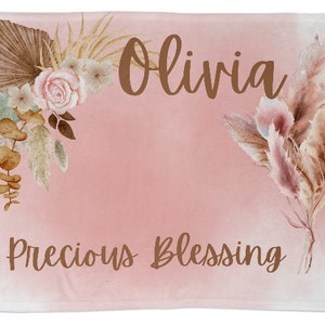 Personalized Baby Girl Blanket, Custom Name Baby Blanket, Pink Baby Shower Gift, Little Girl Blanket, Customized Baby Gift, Gift For New Mom