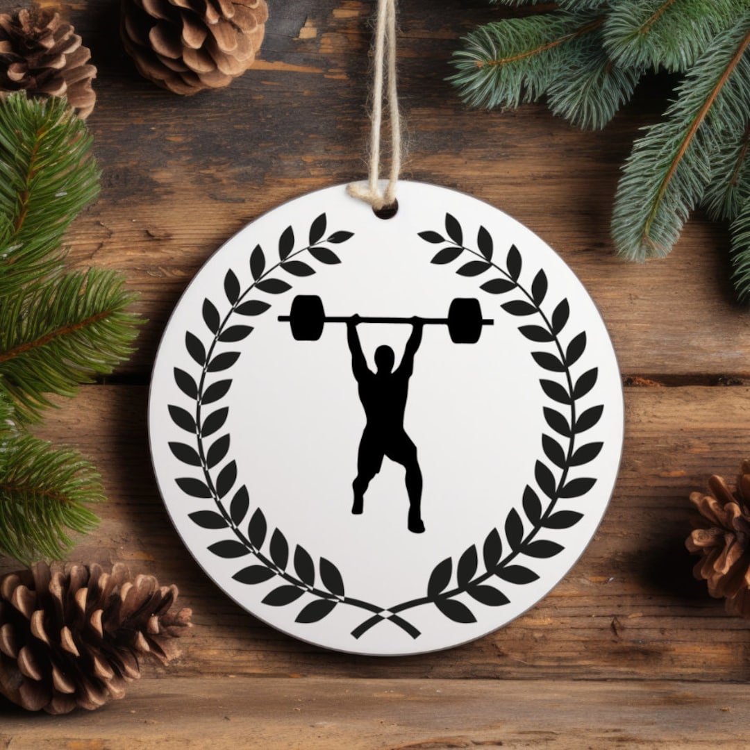 Weightlifting Christmas Ornament 