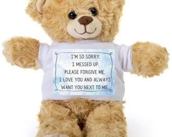 I'm Sorry Plush Teddy Bear, Forgive Me Gift